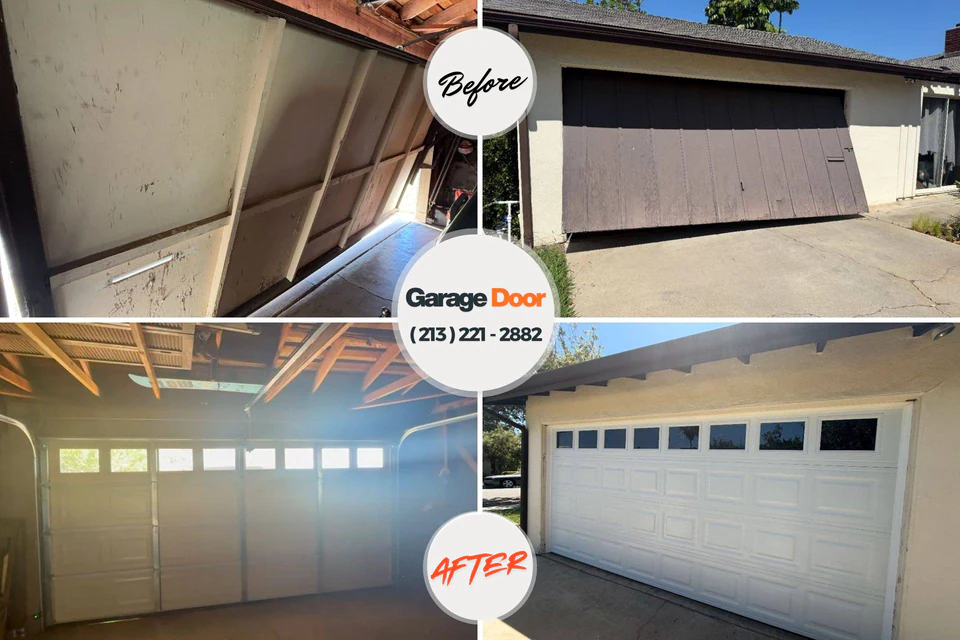 Before and after: garage door repair Crystal Springs, MS